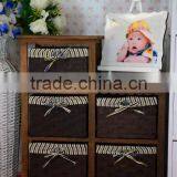2015 Wooden Cabinet With Wicker Drawers thumbnail-3