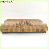 End Grain Bamboo Chopping and Cutting Block Board with Non-slip Mat/Homex_FSC/BSCI Factory