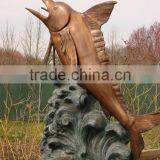 Large Outdoor Sculptures Garden Fish Bronze Statues for Sale thumbnail-1