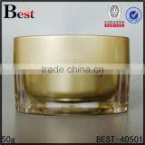 Luxury Acrylic Cosmetic Cream Jar With Lid White Gold 15ml 30ml 50ml Plastic Cream Container With Screw Cap thumbnail-5