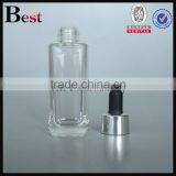 50ml Clear Glass Dropper Bottle With Silver Aluminum Dropper for Cosmetic Lotion Essential Oil Perfume China Suppliers thumbnail-6