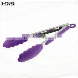 14013 Food Grade Kitchen and Barbecue Grill Tongs Silicone Locking Serving Food Tong thumbnail-3