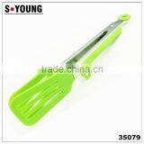 35079 Slotted Nylon Kitchen Tongs BBQ Cooking Food Salad Tongs With Holder Stand thumbnail-1