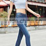 Unique Design Fashion Denim Jeans for Women Blue Cotton Slim Jeans thumbnail-6