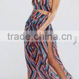 Fashionable Boohoo Maxi Beach Dress Set Crop Top Set thumbnail-2