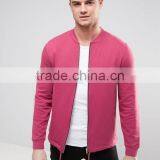 2017 Manufacturer High Quality New Design Durable Baseball Collar 100% Cotton Sweat Pink Casual Men Running Bomber Jacket thumbnail-1