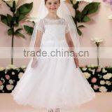 White Tulle Cap Sleeve Lace Wedding Gown Baby Dress thumbnail-1