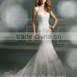 Ivory Lace Top Mermaid Sleeveless Bridesmaid Dresses With Train thumbnail-1