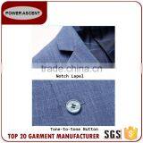 Wholesale Latest Design Royal Mens Fashion 2 Button Blue Suit Jacket Blazer With Sleeve Cuff thumbnail-5