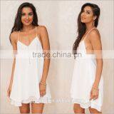 Women Sexy Sundress Sleeveless Dress Front Zip Spaghetti Strap Slip Dress thumbnail-3