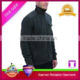 100% Polyester Ribbed Collar Soft Sweater Knit Fleece Jacket for Man thumbnail-3