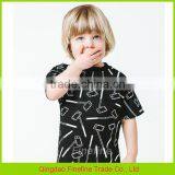 Black Cotton Single Jersey Fashion Baby Kids Boys Tshirt thumbnail-1