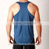 Custom Y Back Preshrunk 100% Cotton Man Blue Gym Sport Vest thumbnail-1