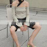 Runwaylover 125 Europe Style 2017 Ladies Sexy Off-Shoulder Knitted Flare Sleeve Blouse thumbnail-5