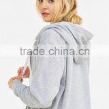 Relax Fit Zip-Up Oversized Hoodie Women Finished Hem Sweatshirt thumbnail-5