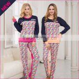 Fancy Design Couple Pajamas With Flower Printing Winter Wholesale Pajamas Set OEM thumbnail-2
