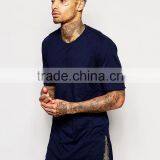 Guangzhou Shandao OEM Manufacturing Casual Summer 200g 40% Cotton 60% Polyster Short Sleeve O-neck Custom Side Split T Shirt thumbnail-5
