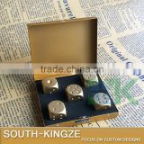 5pcs/box 24K Gold Plated Rolling Dice with a Gold Color Box Las Vegas Casino Entertainment