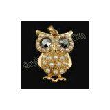 Metal Owl Charm With Pearl Cabochons Wholesale From Chinese Charm Pendants Factory thumbnail-1