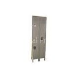 Two Tier Changing Room Stainless Steel Lockers , Single Door Office Storage Cabinets