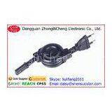 Medical Grade 2 Bare Wires Retractable Power Cord Two Pin Figure 8 Female Plug thumbnail-1