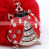 Rabbit Fur Ball Key Chain Beetle Bag Pendant Car Accessories thumbnail-6