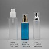 Wholesale 100cc Blue PETG Plastic Personal Care Lotion Cosmetic Round Bottle With Gold Sprayer Pump thumbnail-5