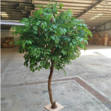 130cm Silk Cloth Leaf Artificial Banyan Tree With Fiberglass Trunk