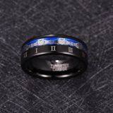 2019 NUNCAD 8mm Wide Tungsten Steel Men's Ring Plating Black Claddagh Pattern Engraved Roman Numeral Tungsten Carbide Ring T228R thumbnail-3