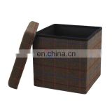 Customized Factory Wholesale  Modern Home  Furniture  square fabric  folding storage ottoman footrest