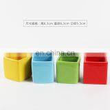 Ceramic Glaze Fleshy Square Flowerpot Colorful Mini Succulent Flower Pot Creative Desktop Thumb Colorful Flower Pot thumbnail-2