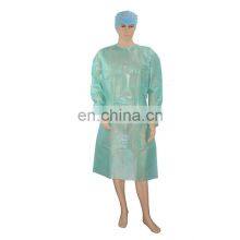 Disposable Medical CPE Yellow Lab Coat Waterproof Membrane Green PP+PE Isolation Gown