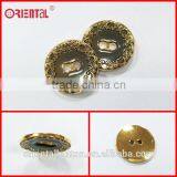 Fancy Flatback Enamel Gold Metal Lady Coats Button thumbnail-2