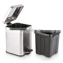 Популярный большой мусорный контейнер для переработки с большим объемом, контейнер для отходов из нержавеющей стали, двойной мусорный бак с педалью thumbnail-3