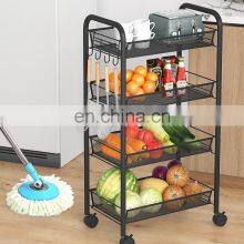 4 Tier Kitchen Trolley Kitchen Cart Kitchen Storage Organizer Living Room Toilet Bathroom Storage Organizer Floor Standing thumbnail-2