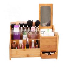 Makeup Storage Drawer Organizer Bamboo Cosmetic Display Box