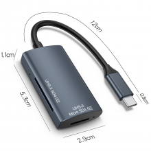 Aluminum Alloy Professional UHS-||SD 4.0+ UHS-|| Micro SD 4.0 Interface TYPE-C 3.1 Card Reader thumbnail-4