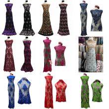 Factory Custom Fashion Wedding Dress Lace Fabric Lots of Flower Patterns thumbnail-4