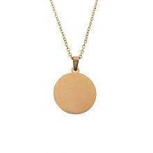 Blank Custom Engraved Name of Stainless Steel Circular Pendant Necklace thumbnail-3