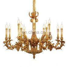 European Candle Light Living Room Brass Pendant Light Home Custom Made Large Chandelier thumbnail-1
