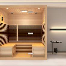 Minimalist Style Wooden Indoor Wet Steam Sauna Room With Bluetooth Speaker and Touch Control thumbnail-4