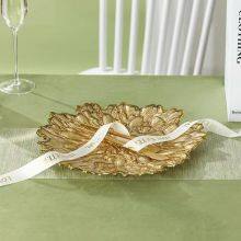 Wholesale Colorful Glass Plate for Wedding Western Food Plate Home Decoration Gold Glass Clear Beaded Charge Plate Dinnerware thumbnail-4