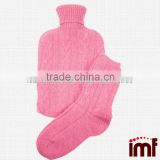Cashmere Knitted Hot Water Bottle Cover &Bed Socks Set