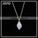 Natural Brazil White Rough Druzy Quartz Stone Pendant Necklace for Girl SMJ0125