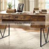 INDUSTRIAL METAL WOOD OFFICE DESK , EXECUTIVE OFFICE WOODEN DESK