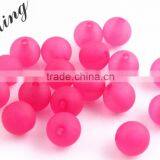 Hotpink Color Wholesales Cheap Price Fashion 6MM to 14MM Acrylic Transparent Matte Frost Beads for Kids Jewelry Necklace Making