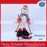Outdoor Plush Bird With Wooden Skis Christmas Decoration thumbnail-4