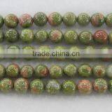 Semi Precious Gemstone Unakite Round Beads Made in China thumbnail-1