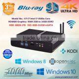 i7 Mini Computer With Intel HD4400 Graphics Gigabit LAN 3D Gaming PC 4K HD WAKE ON LAN Fanless 2G RAM 1TB Harddisk 300M WIFI