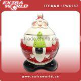 Ceramic Santa Jar With Lid